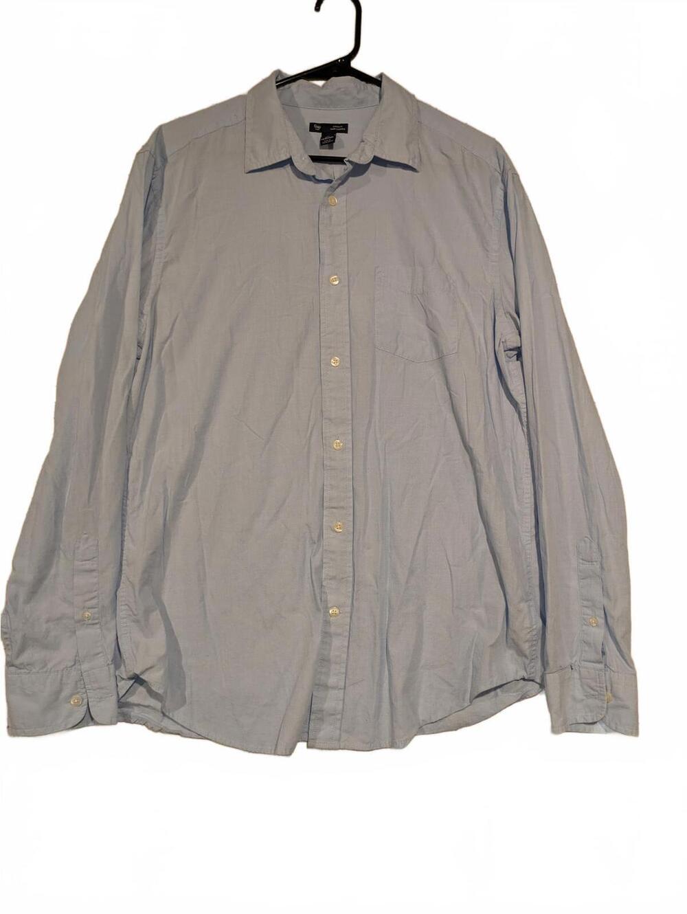 GAP Classic Fit Light Blue Long Sleeve Button-Up Shirt Mens Large